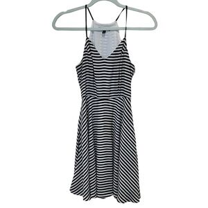 EXPRESS Black And White Stripe spaghetti straps dress